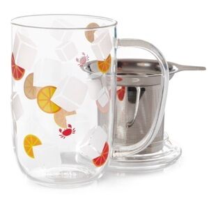 Davids Tea Nordic Mug – Cocktail Collection “Crab” Design – 16oz Glass